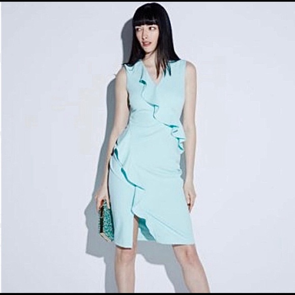 SOLD on merc! Mint Green Calvin Klein Dress Sz 4 - Picture 2 of 8